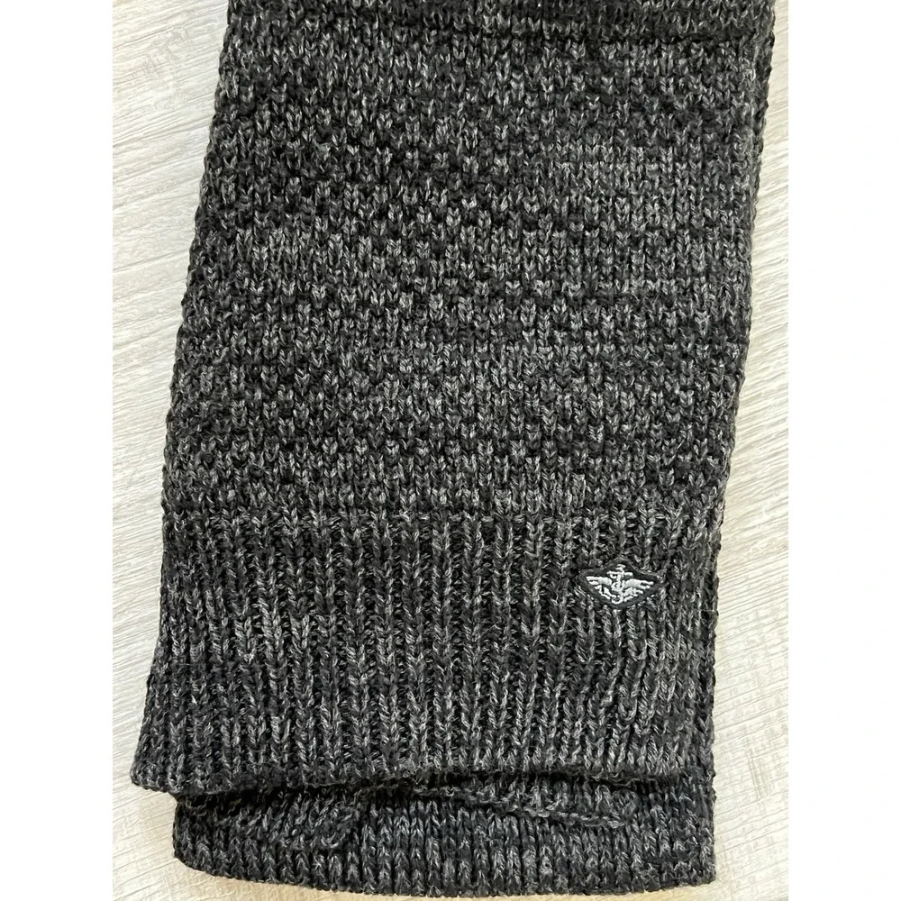 NWT Dockers Men's Marled Black Rectangle Scarf One Size 100% Acrylic